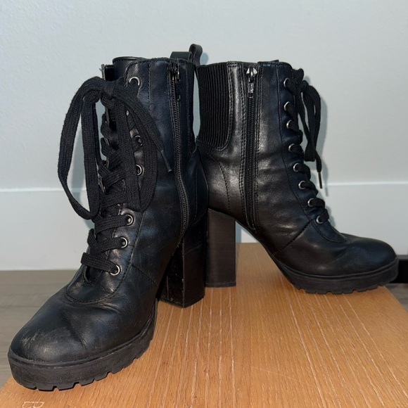 Steve Madden Shoes - Steve Madden Black Lace-Up Platform Boots